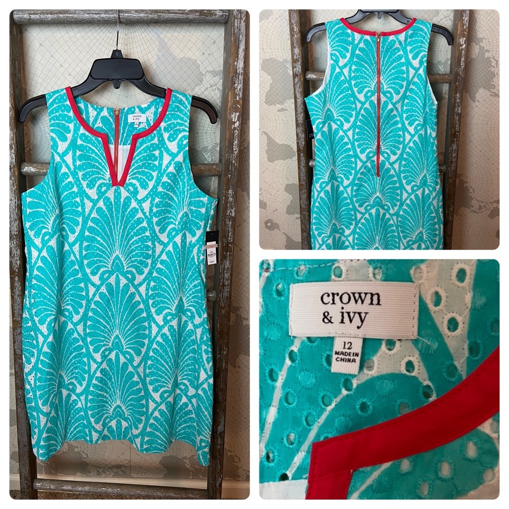 Crown & Ivy Lost in Capri sleeveless shift dress